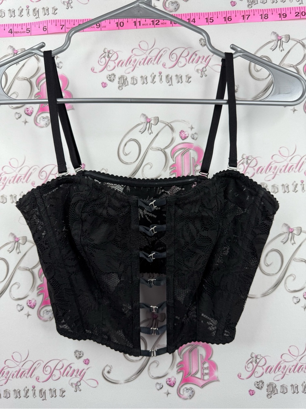 Victoria's Secret tank top lace bustier crop sexy Black Lace Bustier Tank Top